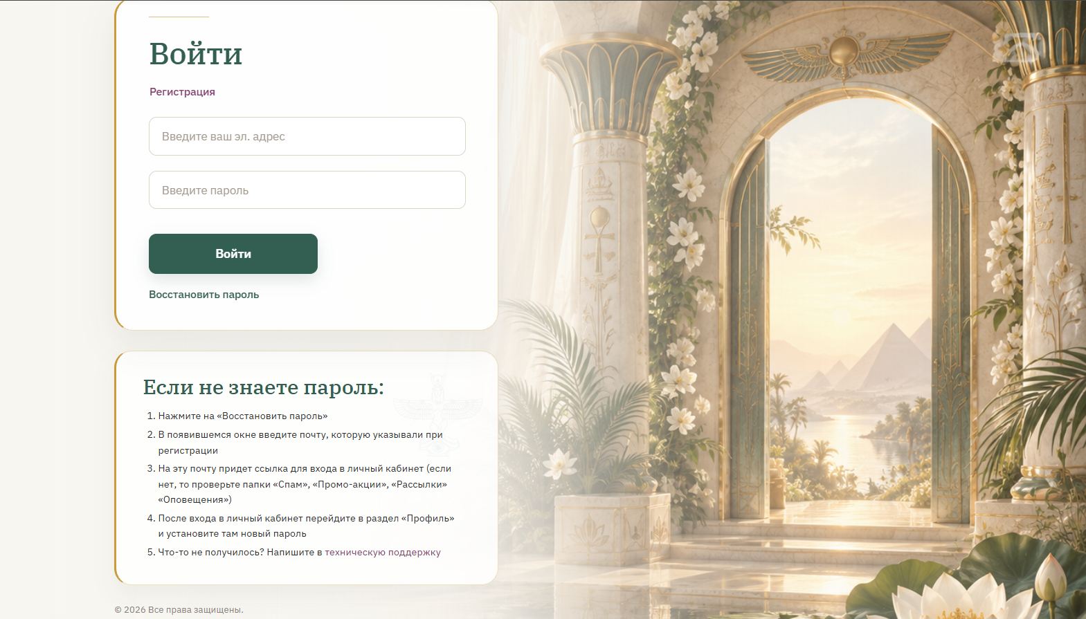 Кастомизированная страница входа